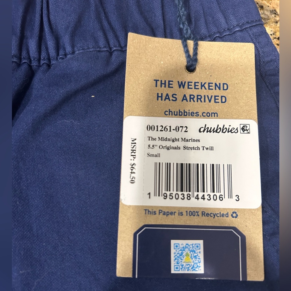 Men’s chubbirsshorts new with tag size medium